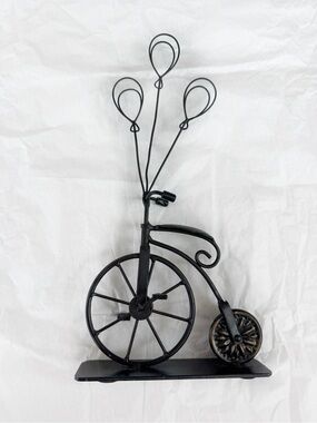 Pier1 Imports Small Vintage Bicycle Picture Holder Dark Rustic Brown